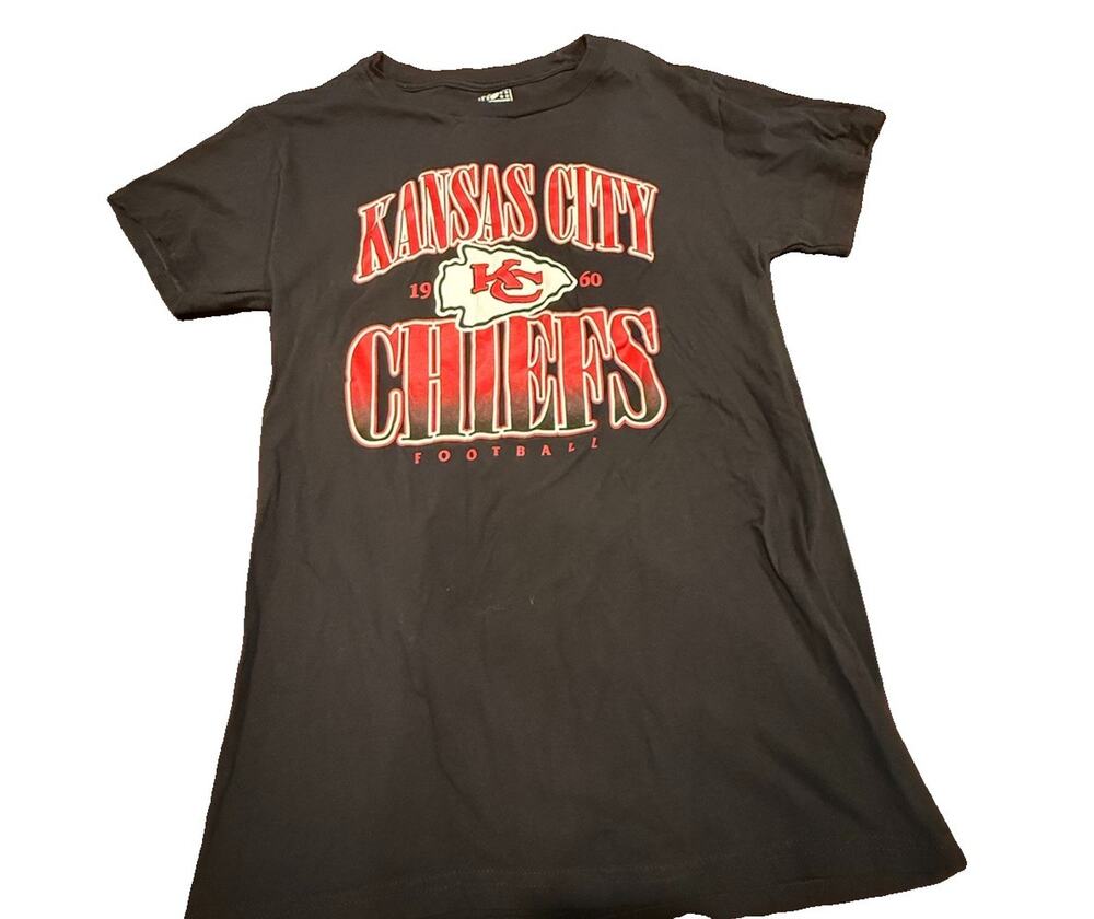 Kansas City Chiefs NFL T Shirt Adult Small Black Football Graphic Logo Cotton
